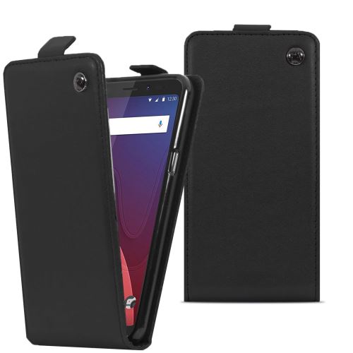 Coque Wiko View XL, Lincivius® [CLAPET EMBLEME], Housse Wiko View XL Rabat Clapet Fermeture Magnetique Noir, Protection Antichoc
