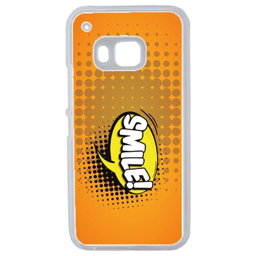 Coque Smile Fond Orange Compatible Htc One 2 M9 Transparent