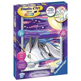 Jeu créatif Ravensburger Numéro d'Art Moyen Dauphins au clair de lune