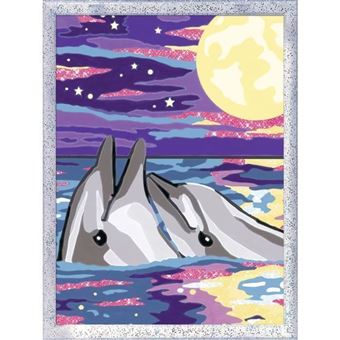 Jeu créatif Ravensburger Numéro d'Art Moyen Dauphins au clair de lune