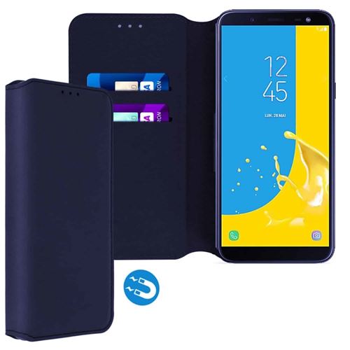Etui de protection Porte carte pour Samsung Galaxy J6 -Bleu