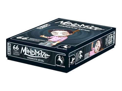 Pegasus Spiele - MindMaze - Verzwickte Rätsel: 66 Rabenschwarze Geschichten - jeu de cartes, culture générale/quiz