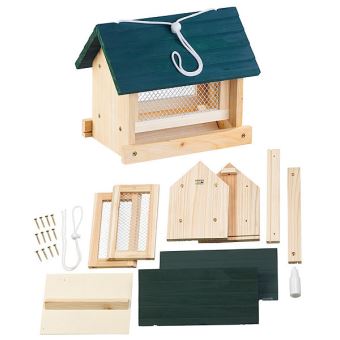 Royal Gardineer : Mangeoire à oiseaux à suspendre avec silo en bois, à  assembler – 11 pièces - Cages et Accessoires oiseaux à la Fnac