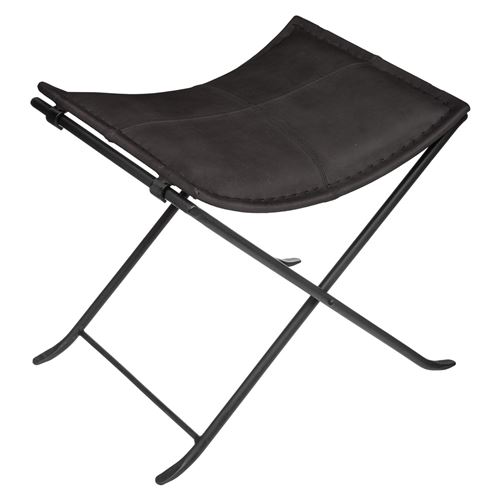 Atmosphera - Tabouret design industriel Retro factory - L. 50 x H. 47 cm - Noir - Retro factory
