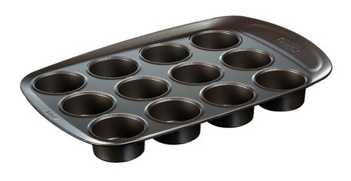 Pyrex - Asimetria - Moule &agrave; 12 Muffins en M&eacute;tal Anti-Adh&eacute;sif &Oslash; 6.50 cm