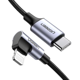 Câble USB C vers Lightning Coudé 90 Degrés Certification MFi en Nylon  Tressé, 1m - Câbles USB - Achat & prix