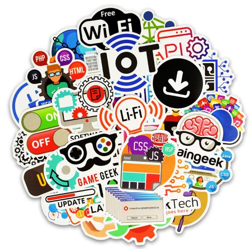 50 pieces Stickers pour décoration des bagages/des chambres - Programmation