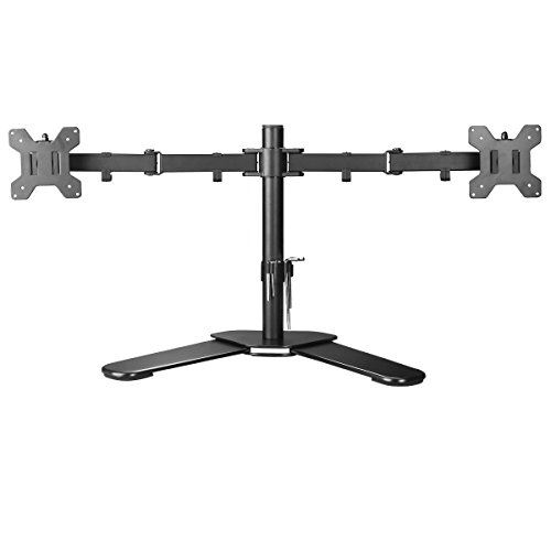suptek entièrement réglable Bras Double écran LCD LED Support Desk Mount Support pour 13-27 Écrans à ± 15 ° d'inclinaison, Rotatio