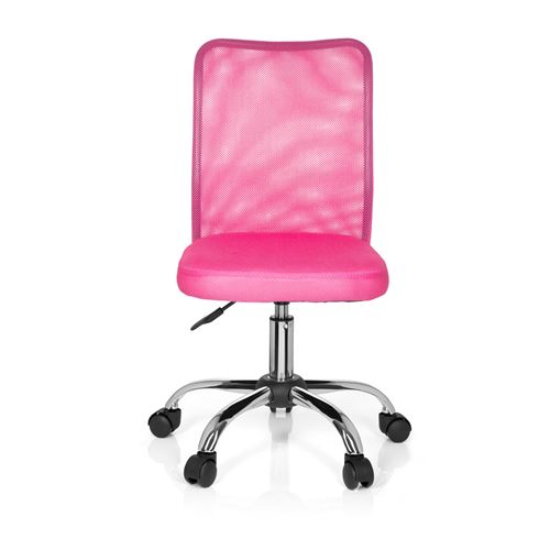 Siège de bureau pour enfant / Siège tournant KIDDY NET tissu maille rose hjh OFFICE