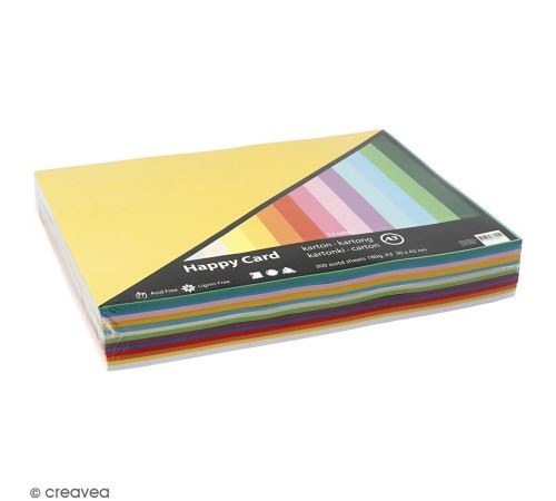 Papier cartonné A3 180 g - Couleurs de printemps - 300 feuilles