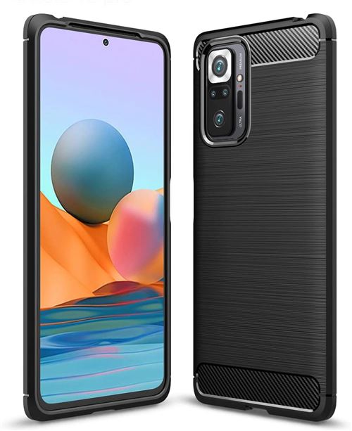 Coque brossée noire pour Xiaomi Redmi Note 10 PRO 4G Carbon Fiber Antichoc XEPTIO