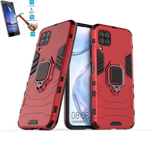 Coque Huawei P40 Lite Anti Choc Rouge Avec Film Verre Trempé Housse Etui Antichoc Armor Avec Support Magnétique hfs-house®