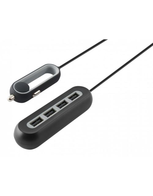 Adaptateur 4 Usb Allume Cigare Noir 9,6a Ksix