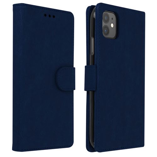 Étui pour iPhone 11 Protection Intégrale Porte-cartes Fonction Support bleu nuit
