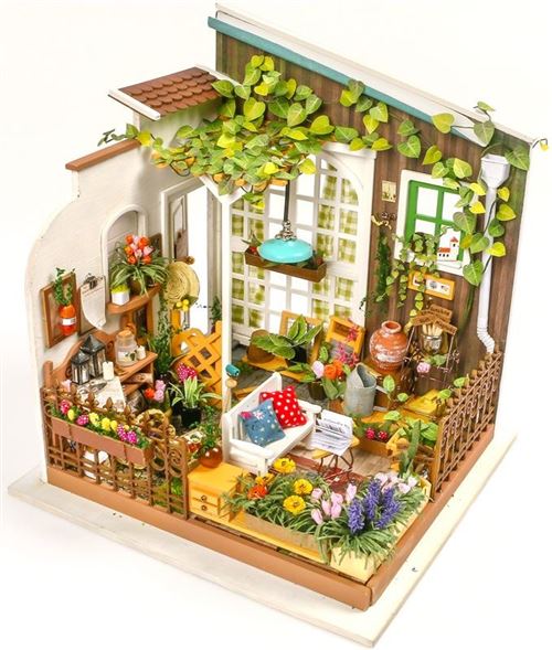 Robotime La maison de poupée d'horticulture des meuniers avec lumière LED