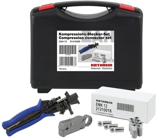 Kathrein 21410008 Crimp Connector Set Includes 100 F Plugs & Crimper