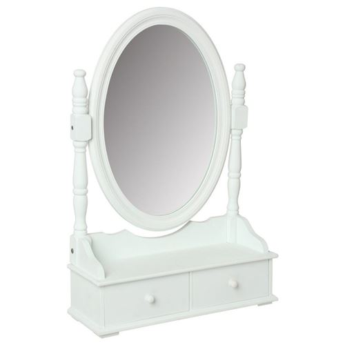Miroir range bijoux 2 tiroirs blanc Atmosphera