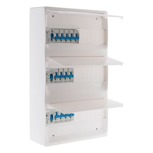 Hbf Blanc Zenitech - Coffret T5 39 Modules + 13 Disjoncteurs + 3 Interrupteurs Et Accessoires