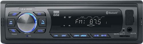 New One AR380 Radio de Voiture avec Bluetooth, USB, Micro SD, 120 W Noir