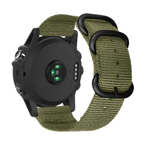Pour Garmin Fenix 5X Plus Bracelet de montre en silicone à texture  horizontale de 26 mm avec outil de retrait (vert armée)