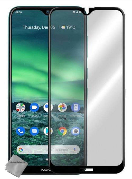 Film de protection en verre trempe incurve integral compatible Nokia 2.3 - NOIR