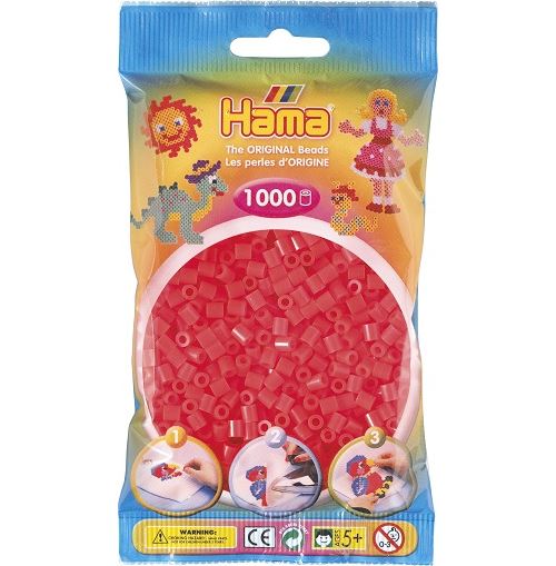 1 000 perles standard (Ø5 mm)- rouge néon