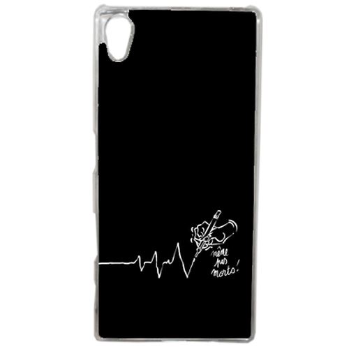 Coque Black Crayon Electrocardiogramme Compatible Sony Xperia Z5 Transparent