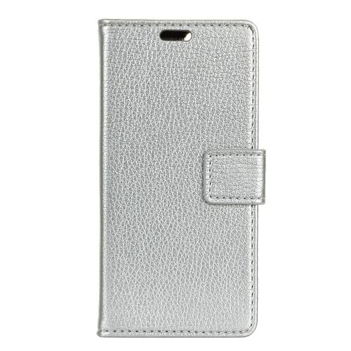 Etui en PU litchi avec support argent pour votre Huawei Nova 4