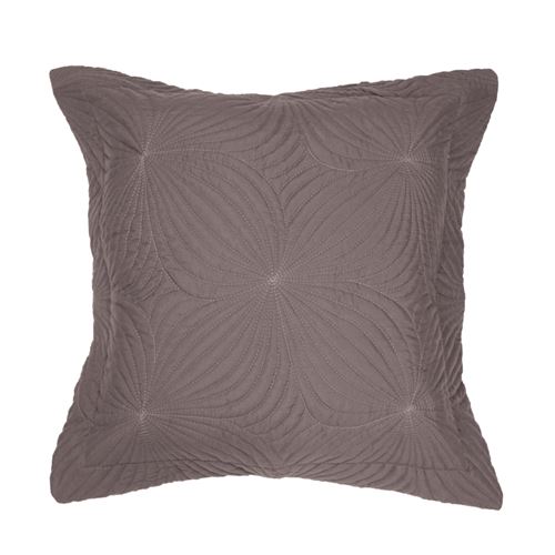 Housse de coussin +encart 40 x 40 cm microfibre unie florencia Taupe