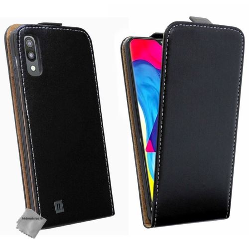 Housse etui coque pochette PU cuir fine pour Samsung Galaxy A10 avec film ecran - NOIR