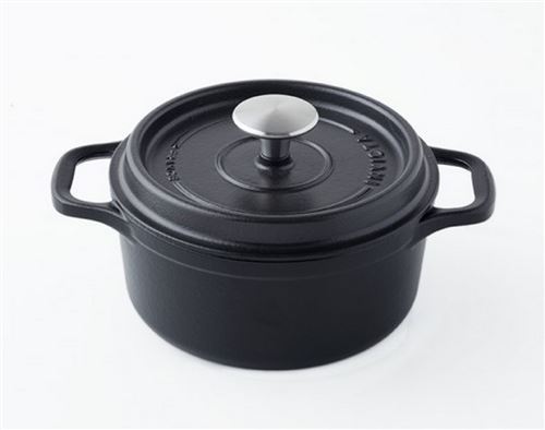 Cocotte ronde en fonte émaillée 26cm noir mat - PUV402261 - INVICTA