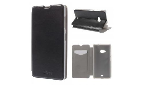 Etui folio ultra fin pour Lumia 535 coloris noir rabat latéral articulé fonction stand