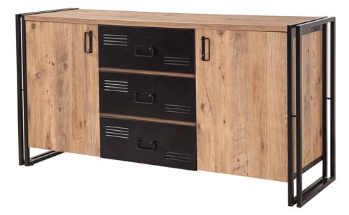 BOBOCHIC Buffet bas TENGA Pin Atlantique Noir