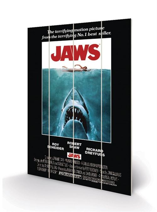 JAWS - One Sheet - Impression sur bois 40x59cm