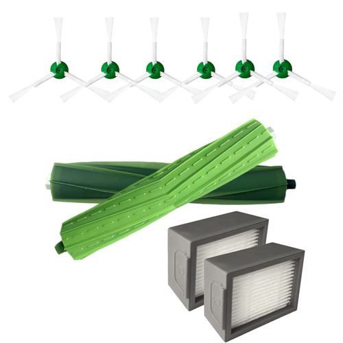Brosse Latérale et Filtres Hepa et Brosse à Poils pour iRobot Roomba i7 i7 / i7 Plus E5 E6 E7