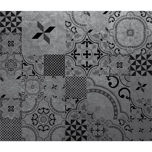 CPM - Crédence adhésive en alu imitation Métal - L. 20 x l. 20 cm - Noir - Métal