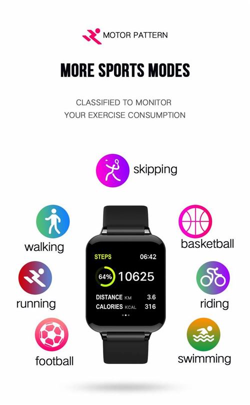 Bracelet Connecté Sport iOS Android Podomètre Calories