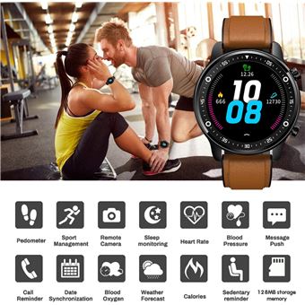 Montre Connectée Homme Smartwatch Sport Etanche IP68 Bracelet Connecté  Tensiomètre Cardiofréquencemètre Podomètre Fitness Tracker d'Activité avec  3 bracelets pour iPhone Samsung