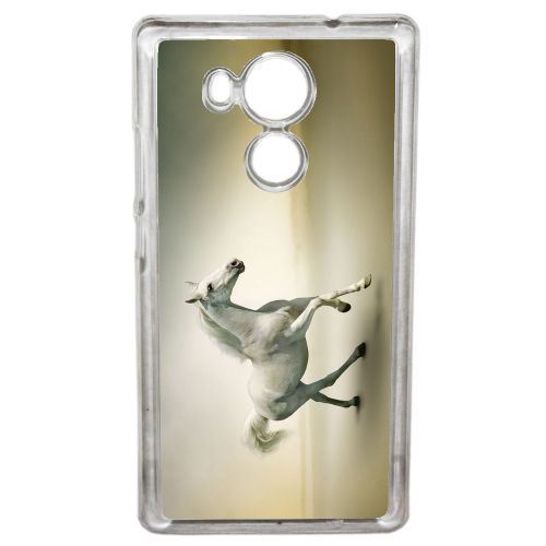 Coque cheval blanc en course compatible huawei mate 8 transparent