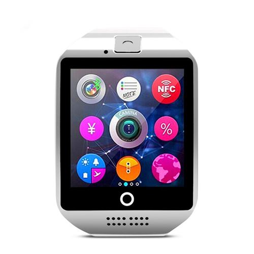 Montre Bracelet Intelligente Blueetooth Téléphone Caméra Ecran Tactile (Argent)