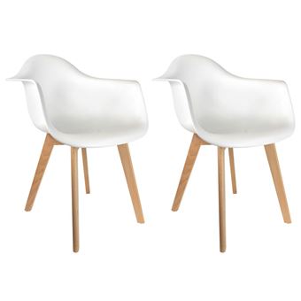 Travis Lot de 2 Fauteuils Assises Blanches Travis Lot de 2 Fauteuils Assises Blanches