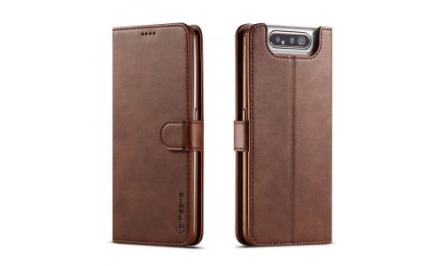 Etui type portefeuille pour Galaxy A80/A90 marron gamme LC.IMEEKE