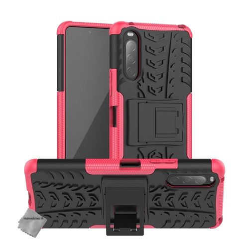 Coque rigide anti choc pour Sony Xperia 10 II avec verre trempe - ROSE