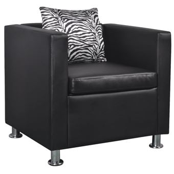vidaXL Fauteuil Cuir synthétique Noir vidaXL Fauteuil Cuir synthétique Noir