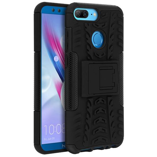 Avizar Coque Honor 9 Lite Coque arrière Antichocs renforcé + Support intégré - Noir
