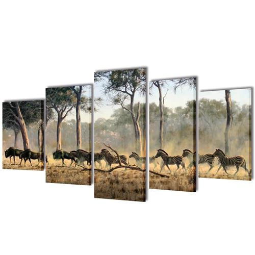 Canvasdoeken Zebra's 100 x 50 cm