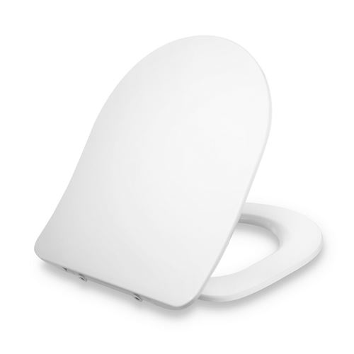 Abattant WC - blumfeldt Dombach Aliano - Lunette de toilette - Frein de chute - Premium - Siège de toilette - Antibactérien - Forme en D - Blanc