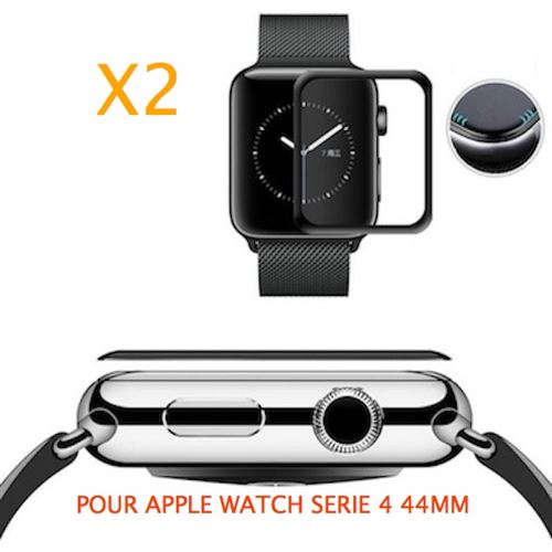 Un Lot De 2 Verres Trempe 3d Noir Protection Ecran Totale Integrale Apple Watch Serie 4 44mm Protection Ecran Pour Mobile Achat Prix Fnac