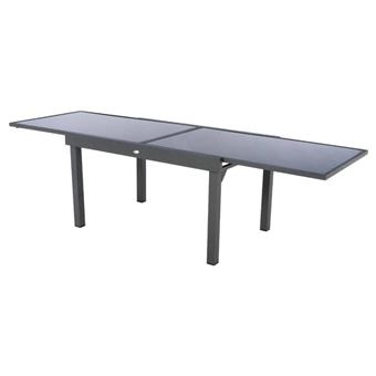 Table rectangulaire ext. verre Piazza 10 p. graphite Hespéride - 1