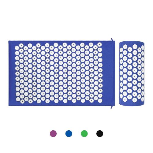 Leogreen - Kit d'Acupression avec Tapis et Coussin, Matelas de Relaxation, Bleu, avec sac et coussin, Standards/Certifications: ROHS